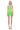 Model wearing a bright green halter dress with a fitted silhouette