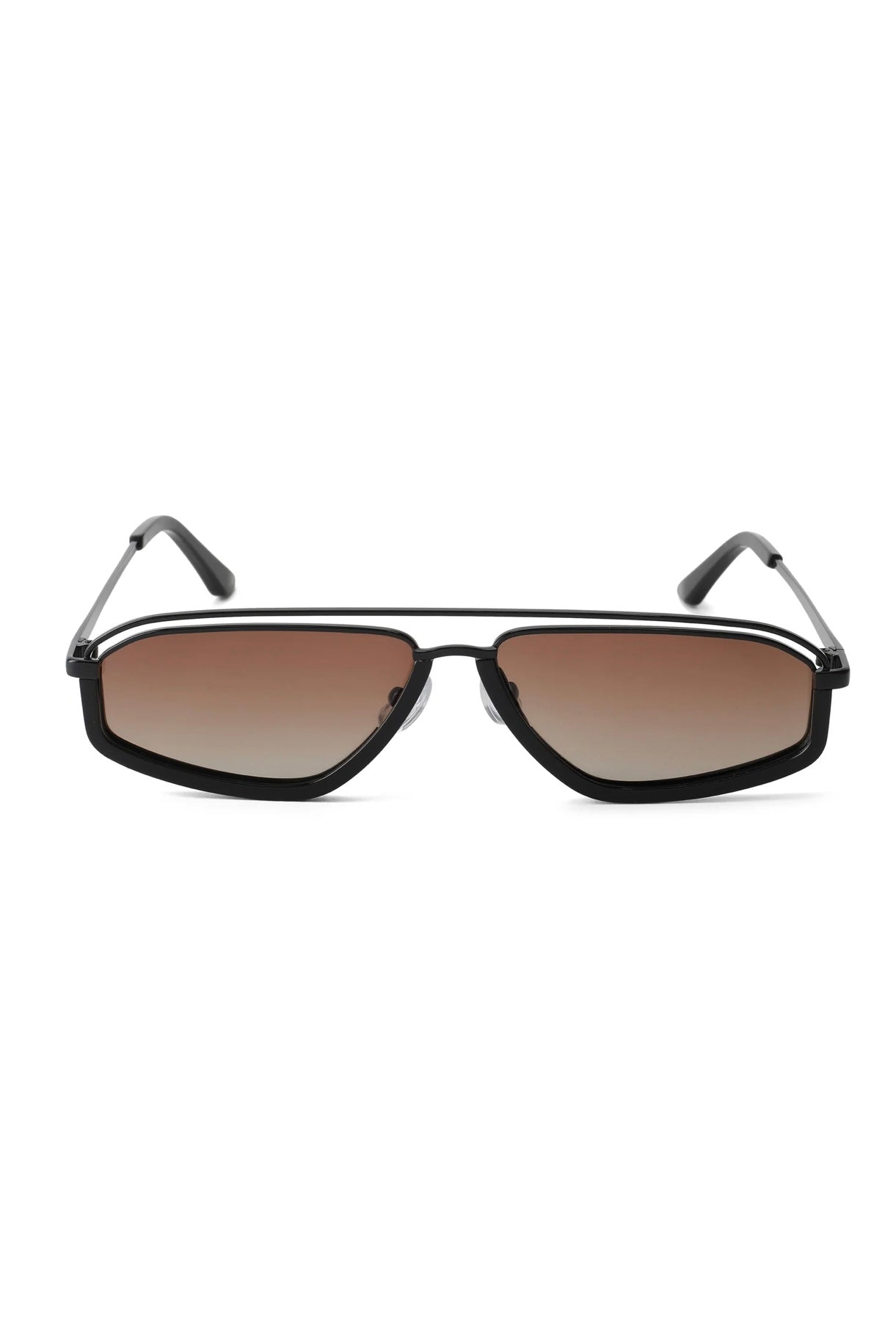 11.1 - Small Aviator Sunglasses in Black Brown