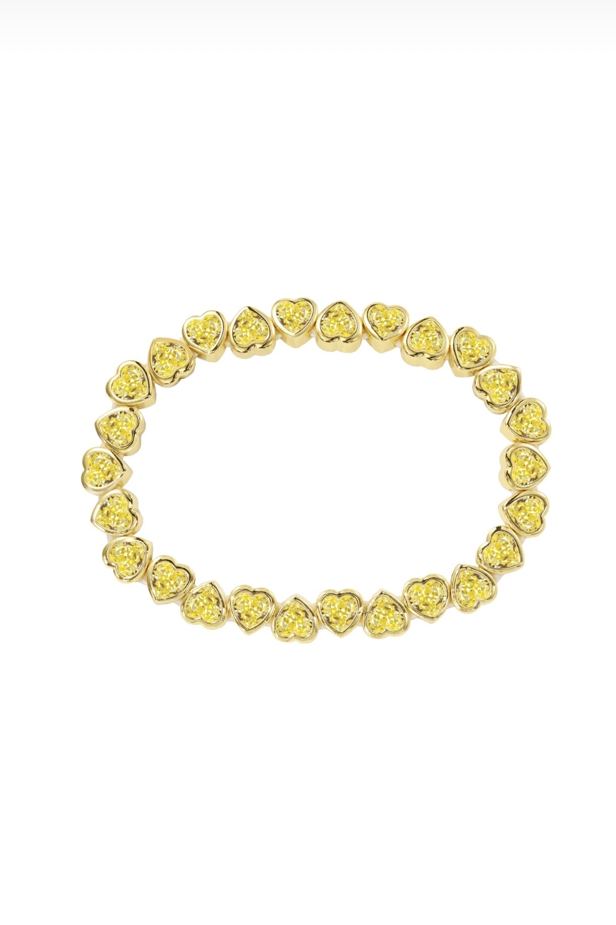 Stretchy Bezel Heart Bracelet Canary