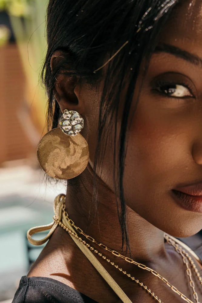 Noah Two Tone Statement Earring