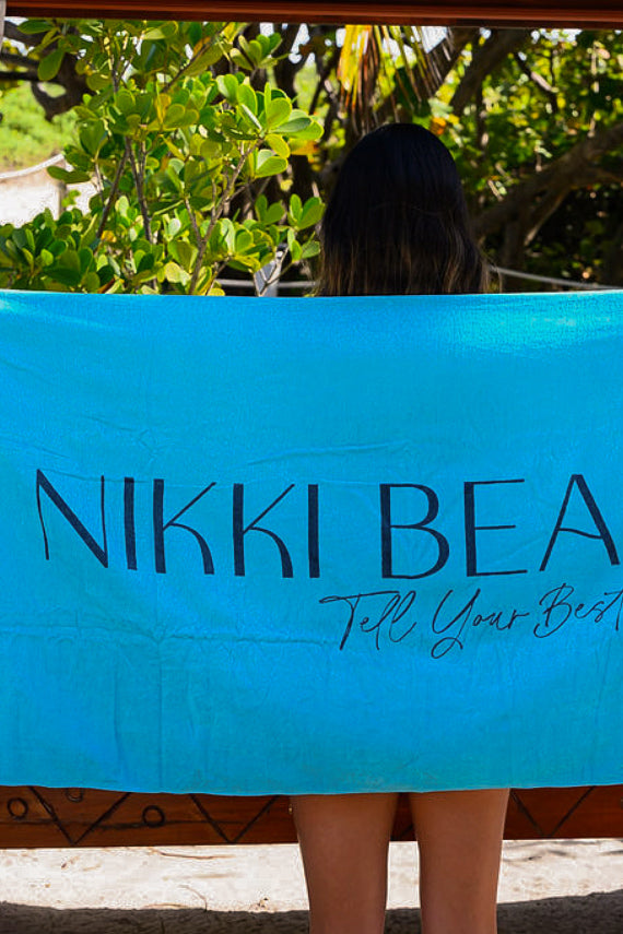 Turquoise Tell Only Your Best Friends Nikki Beach Towel