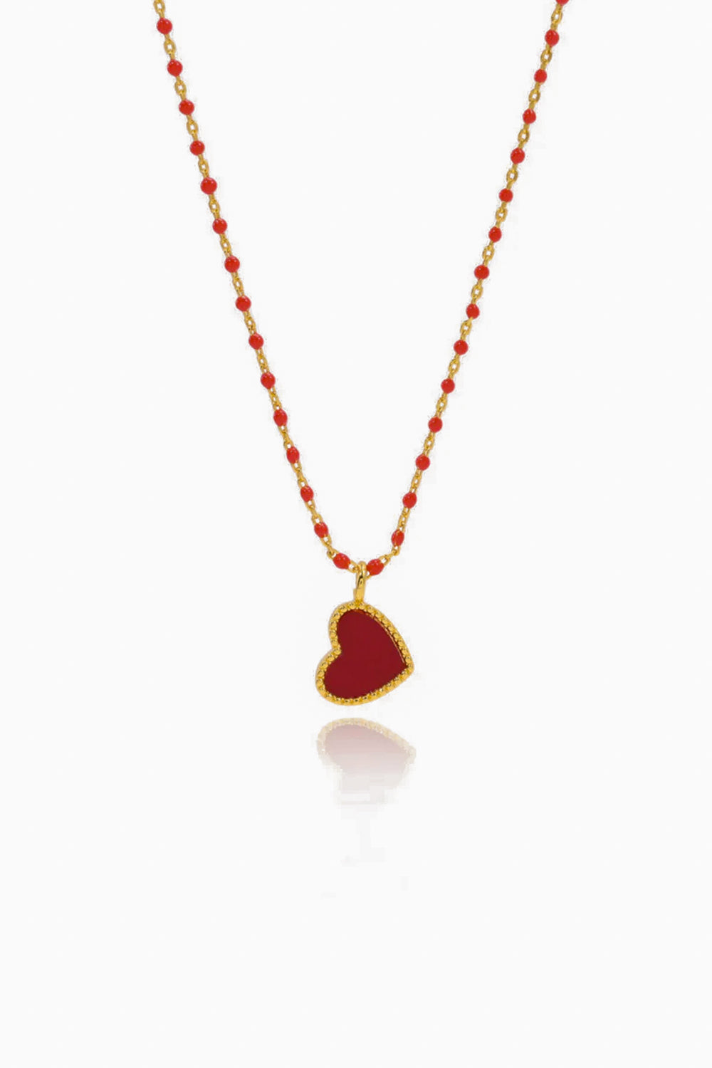 Paisley Heart Necklace Red