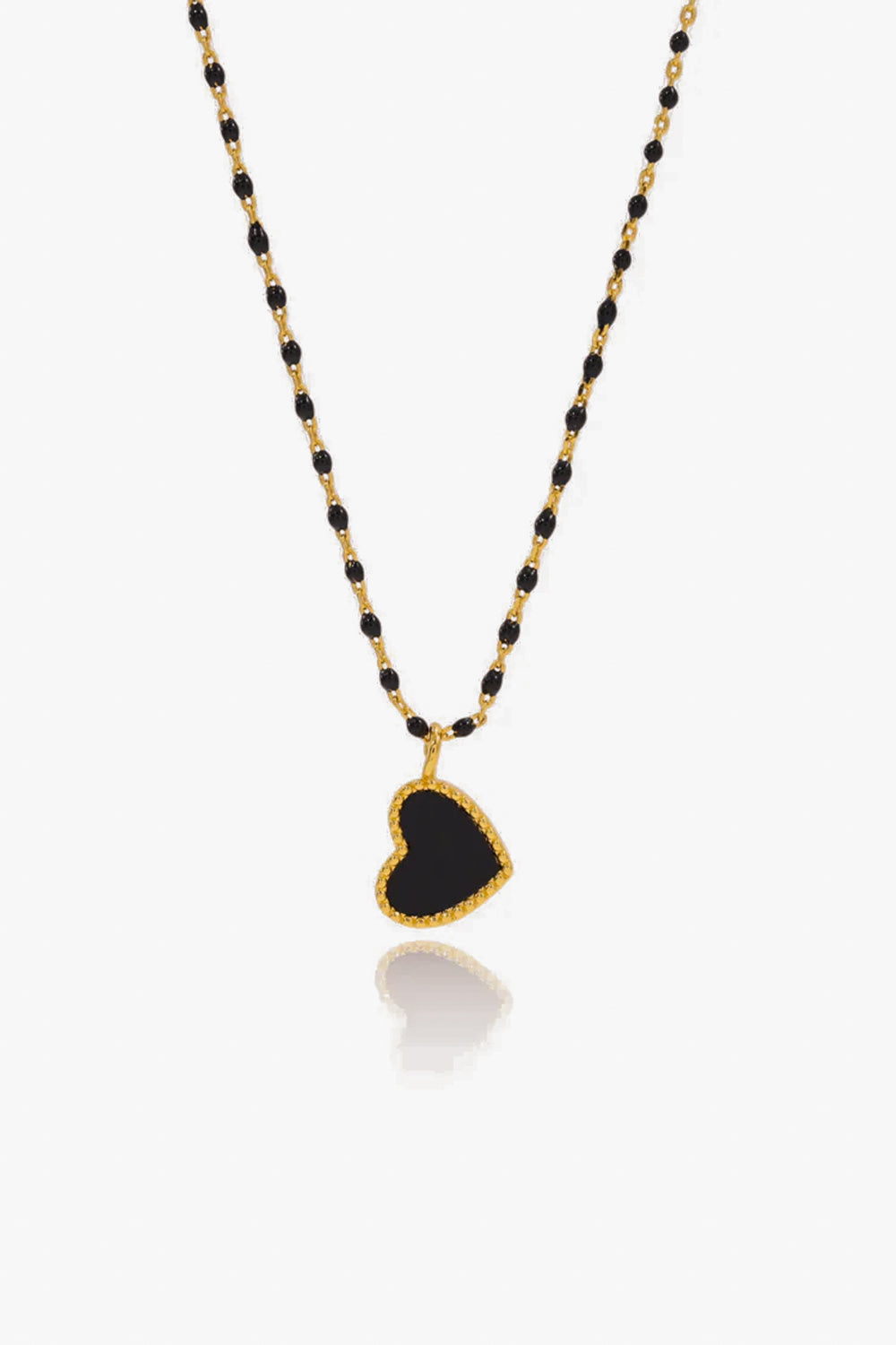 Paisley Heart Necklace Black