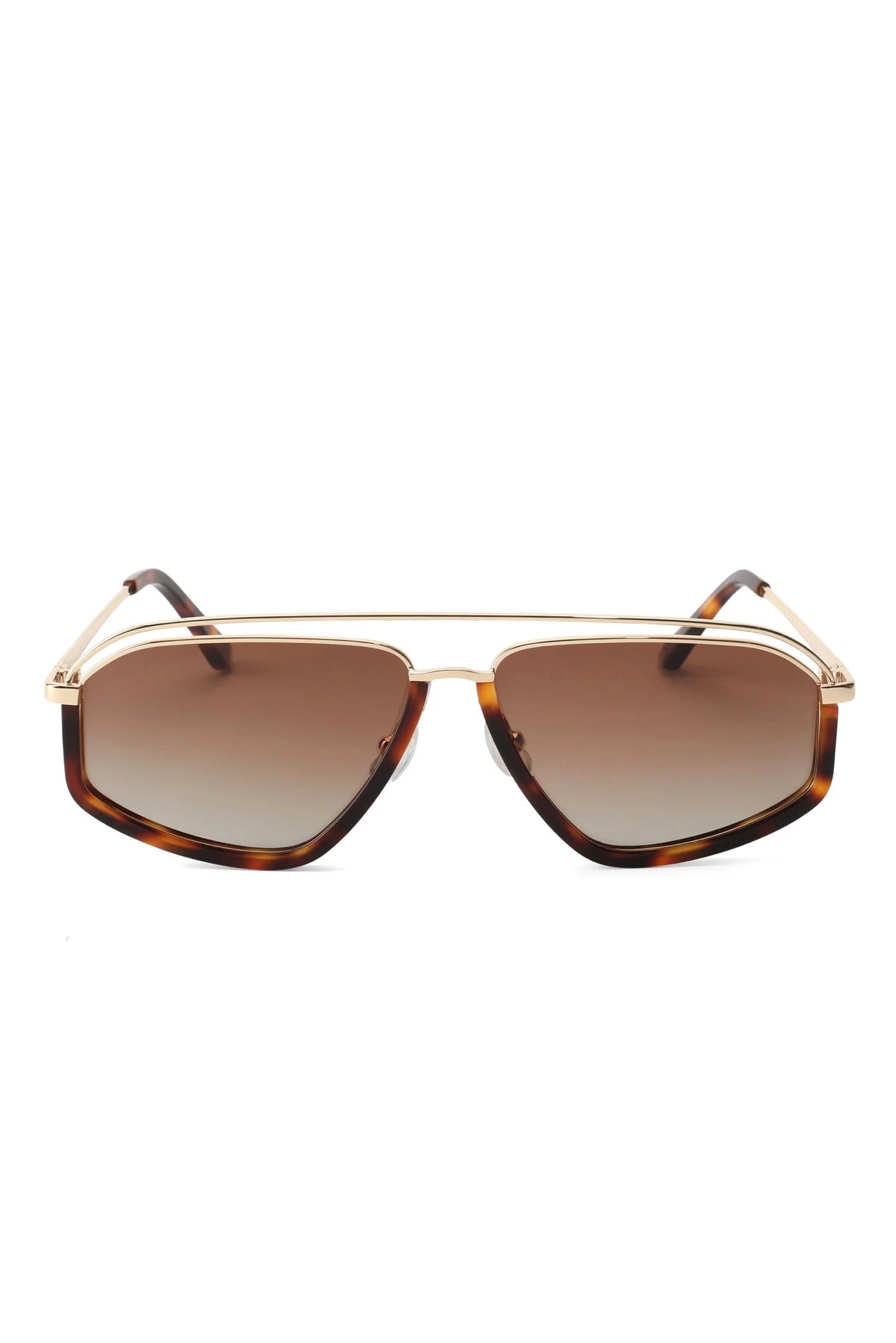 11.2 - Medium Aviator Sunglasses in Gold Tortoise Brown