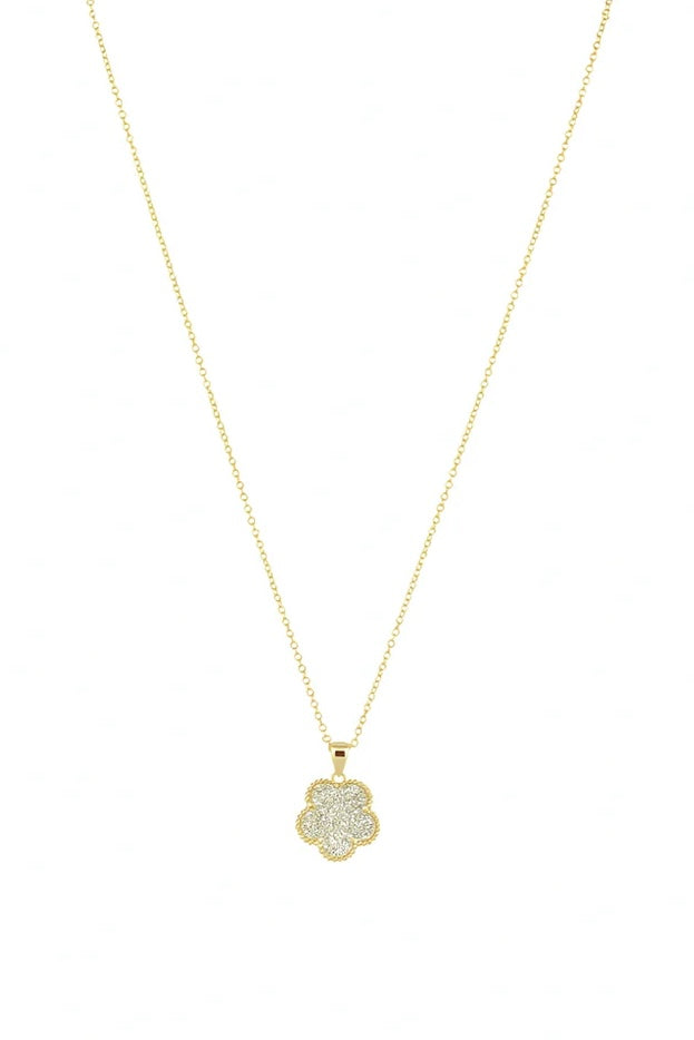 Adeline Clover Pave Necklace