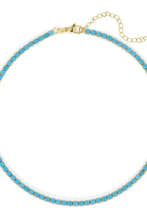 CHLOE TENNIS CHOKER TURQUOISE