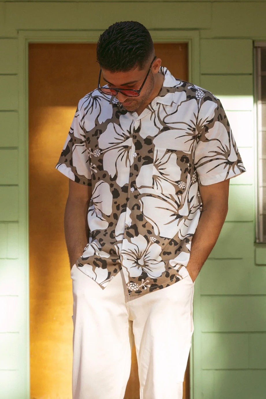 Hibiscus Leopard Buttonup