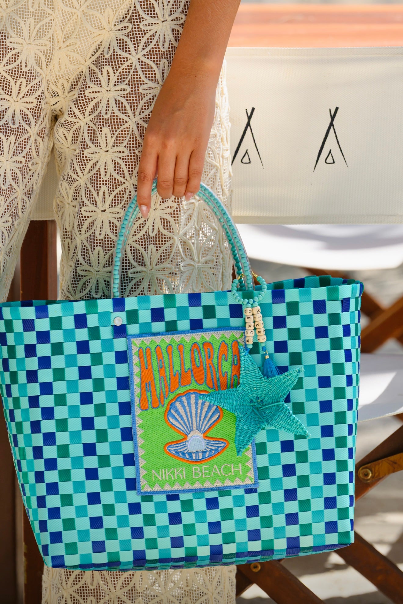 Mallorca Blue Zuncho Bag Nikki Beach x Mercedes Salazar Collaboration