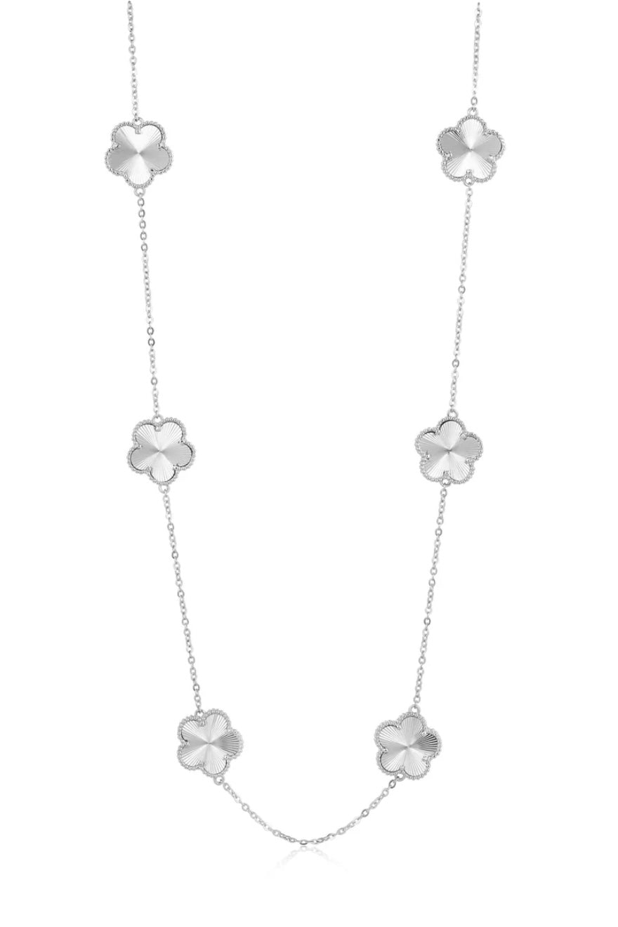 Adeline Clover Necklace Silver