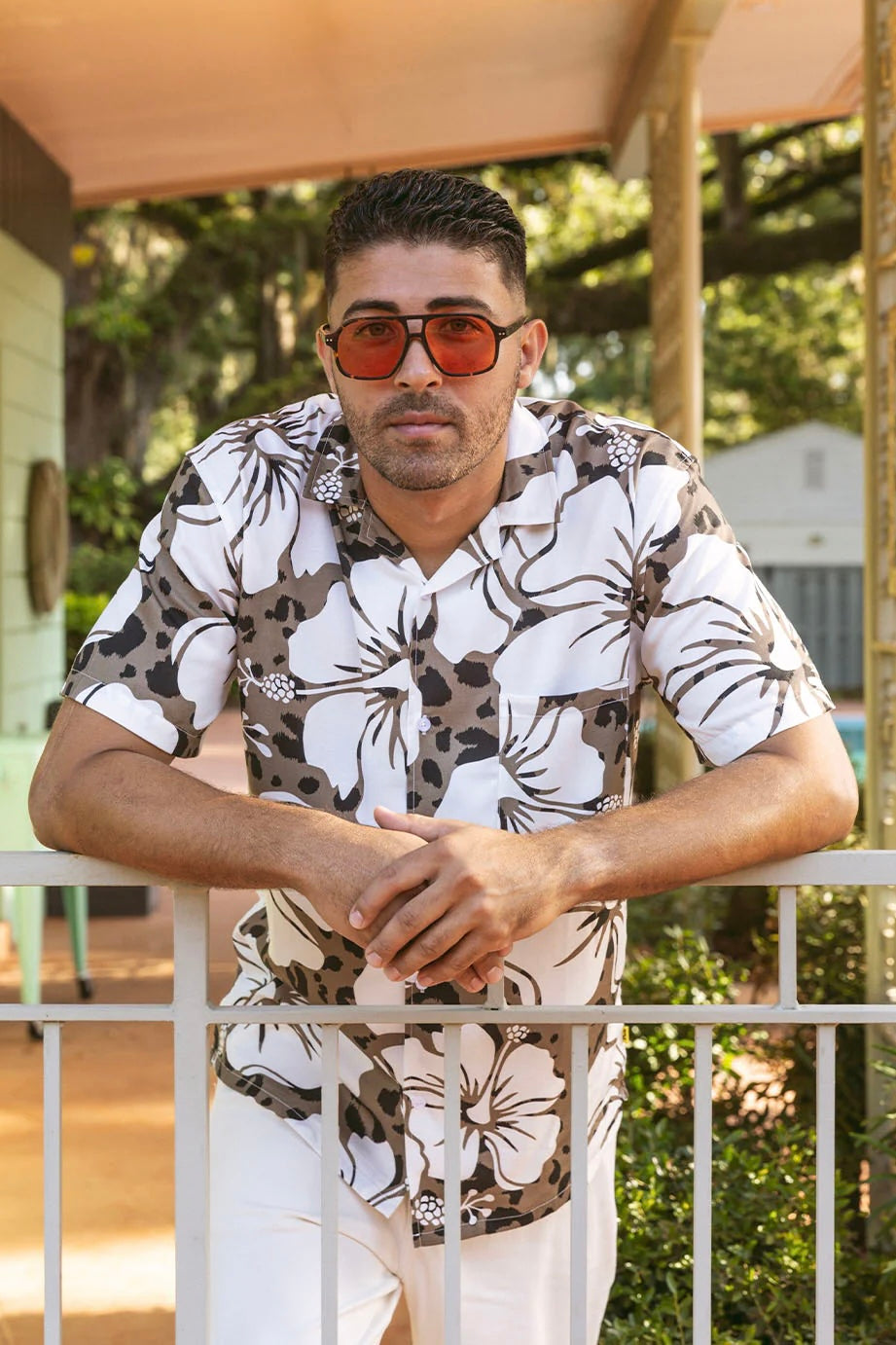 Hibiscus Leopard Buttonup