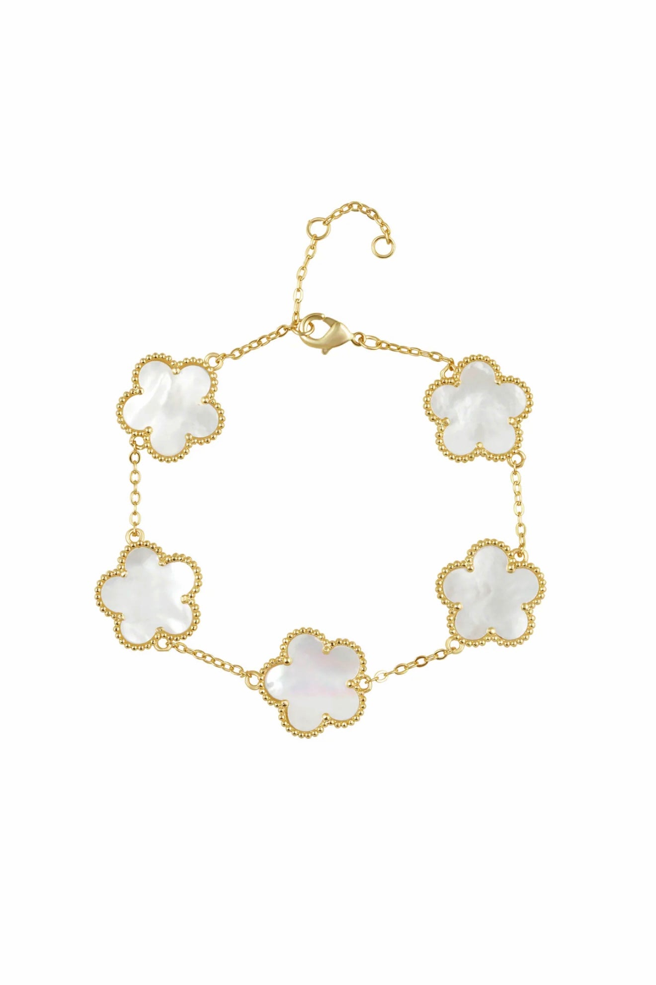 Adeline Clover Bracelet in Mother of Pearl