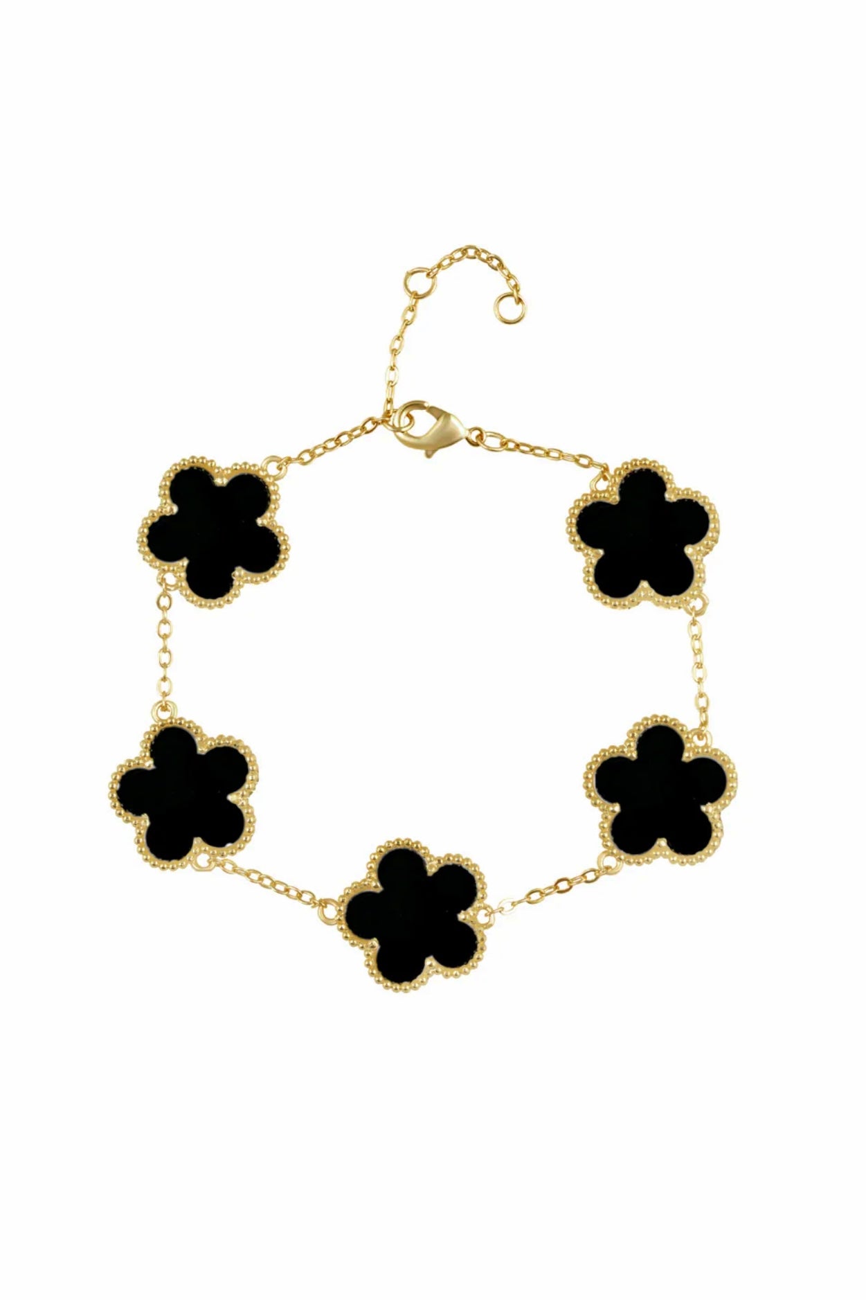 Adeline Clover Bracelet in Onyx
