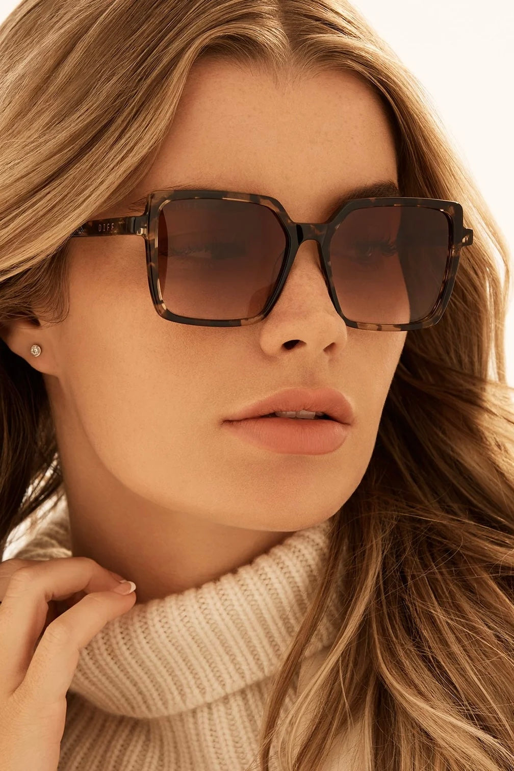 Esme Espresso Tortoise Brown Gradient Sunglasses