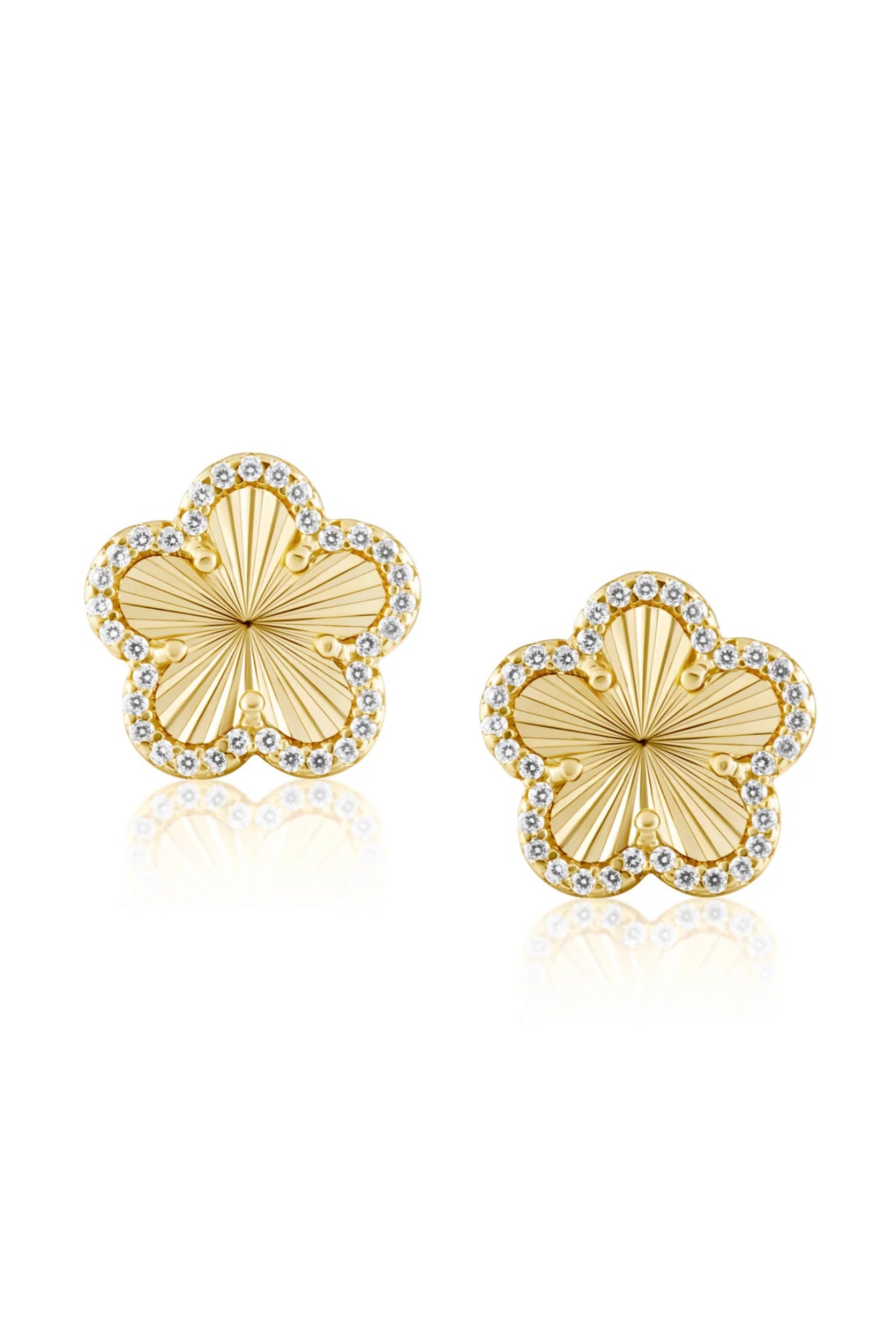 Adeline Pave Outline Clover Studs