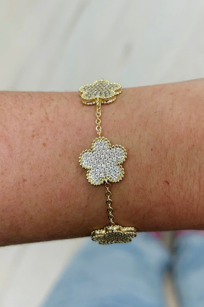 Adeline Clover Pave Bracelet