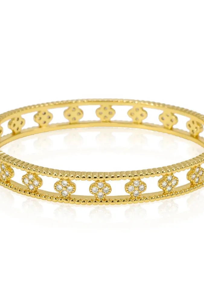 GRACIE CZ CLOVER BANGLE