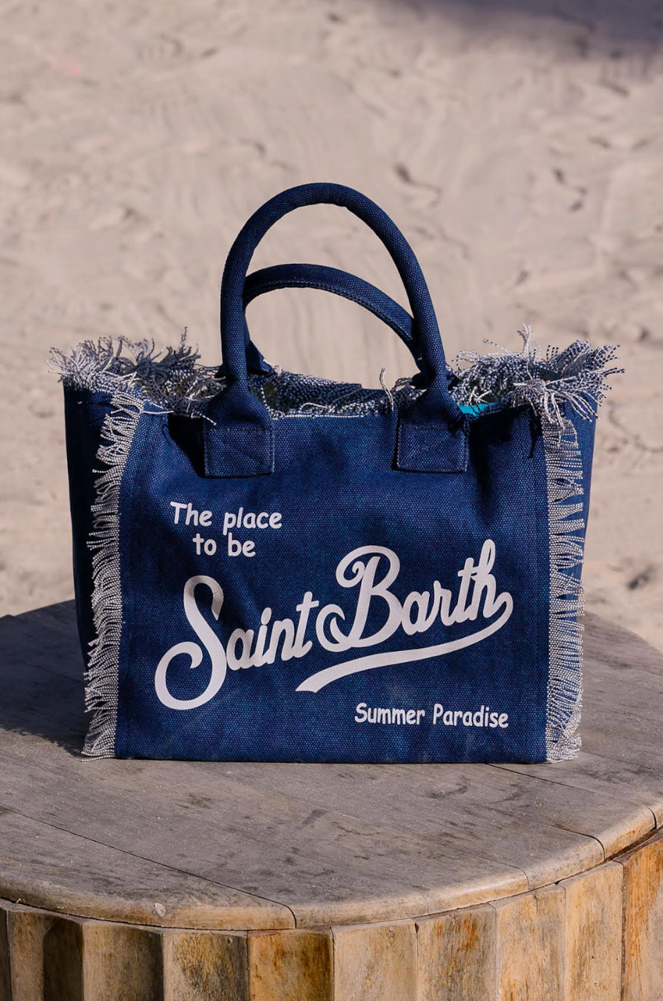 Mc2 St. Barth x Nikki Beach Blue Canvas Tote