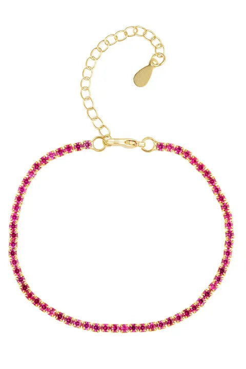 CHLOE TENNIS BRACELET PINK